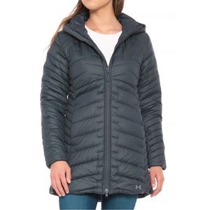 NWT $249 Under Armour Womens ColdGear Reactor Parka Jacket Stealth Grey XS